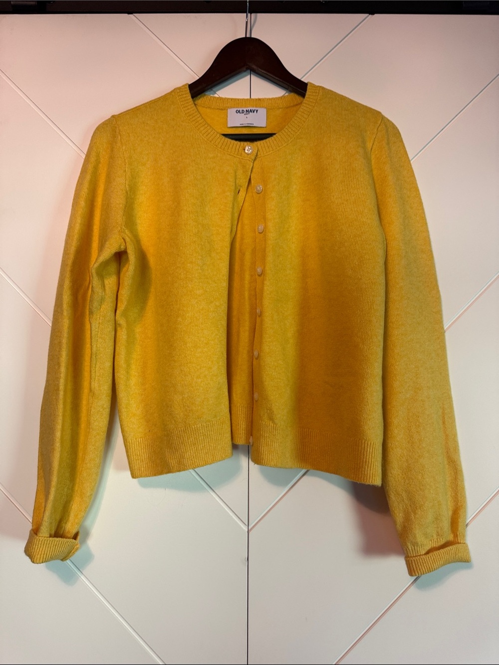 Old Navy Mustard Yellow Button-Front Cardigan